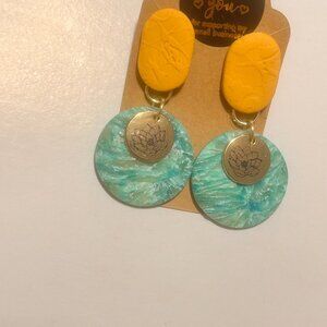 polymer clay faux stone designed earrings